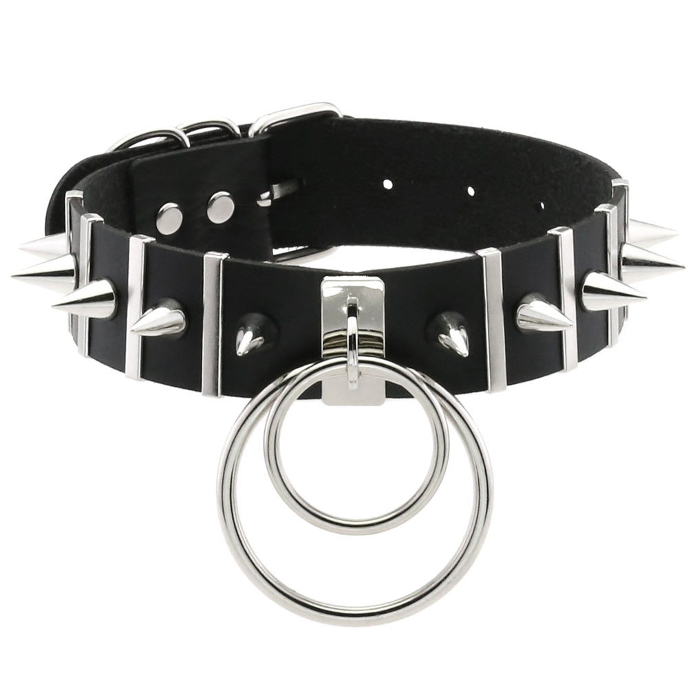 Women'S Emo Accessories - Big Spikes Choker คอหนังโลหะ Punk สร้อยคอผู้หญิงผู้ชาย