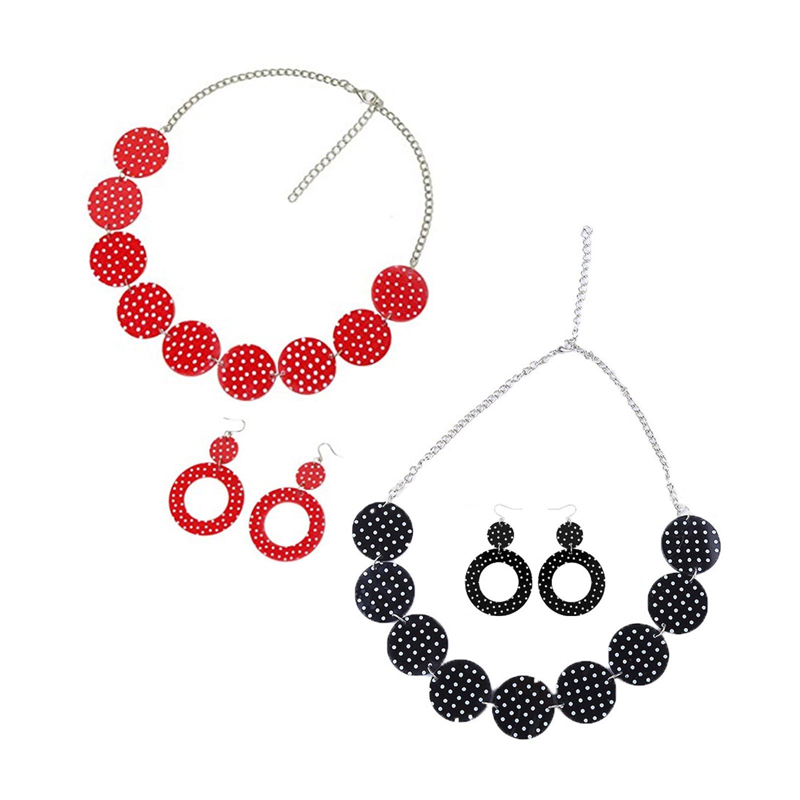 Women'S Accessories In The 1950S - ชุดต่างหูและสร้อยคอ ดีไซน์ยุค 50 ต่างหูสไตล์โบฮีเมียน ต่างหูลายจุด สำหรับงานแต่งงาน