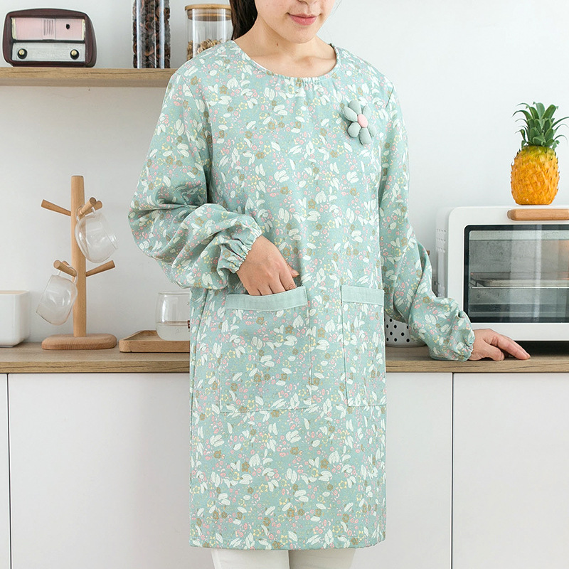 ผ้ากันเปื้อนแขนยาวผ้าฝ้ายสำหรั - Women Kitchen Accessories บทวิจารณ์และราคา