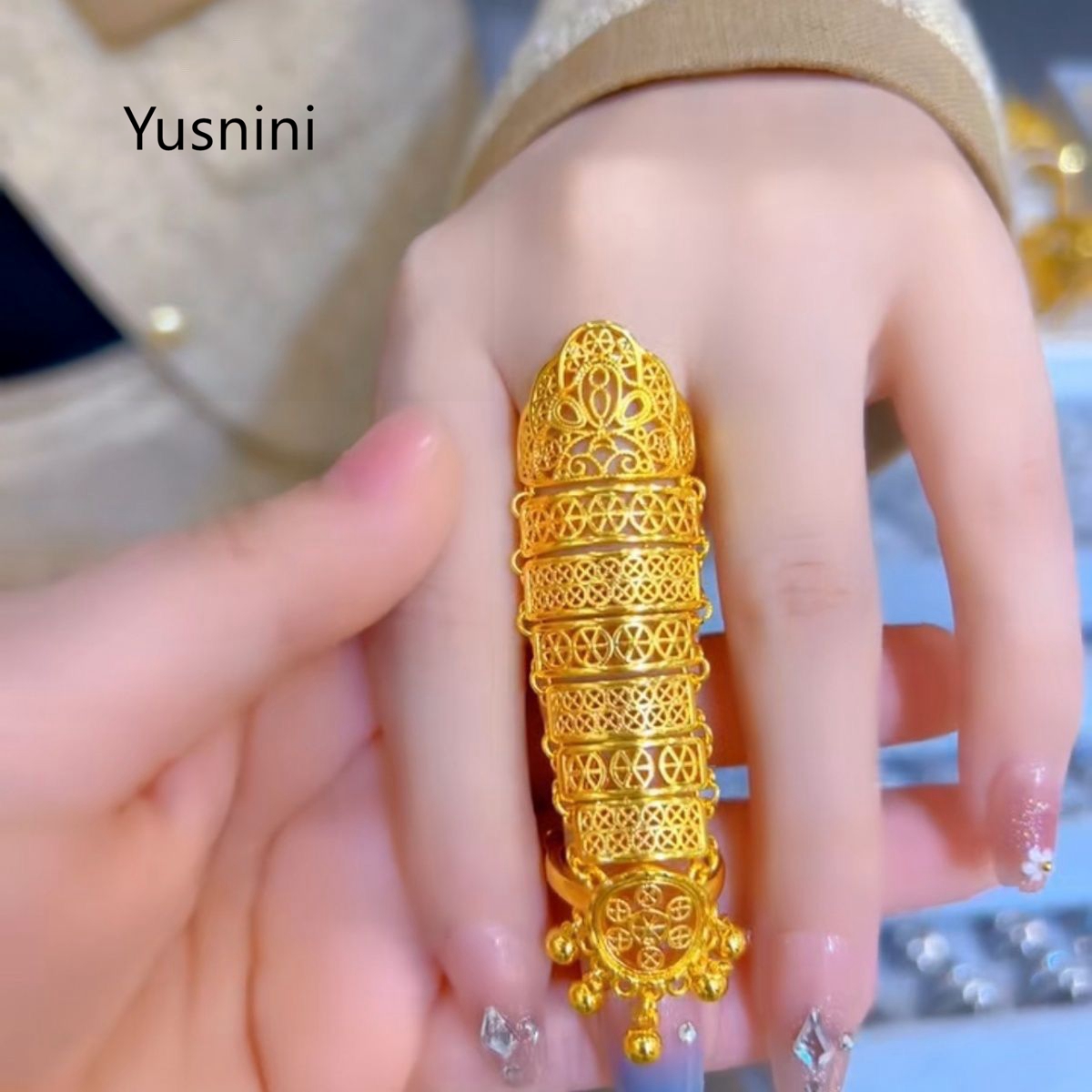 แหวนทองชุบ 24K สไตล์ชาติพันธุ์ - Women Accessories Dubai บทวิจารณ์และราคา