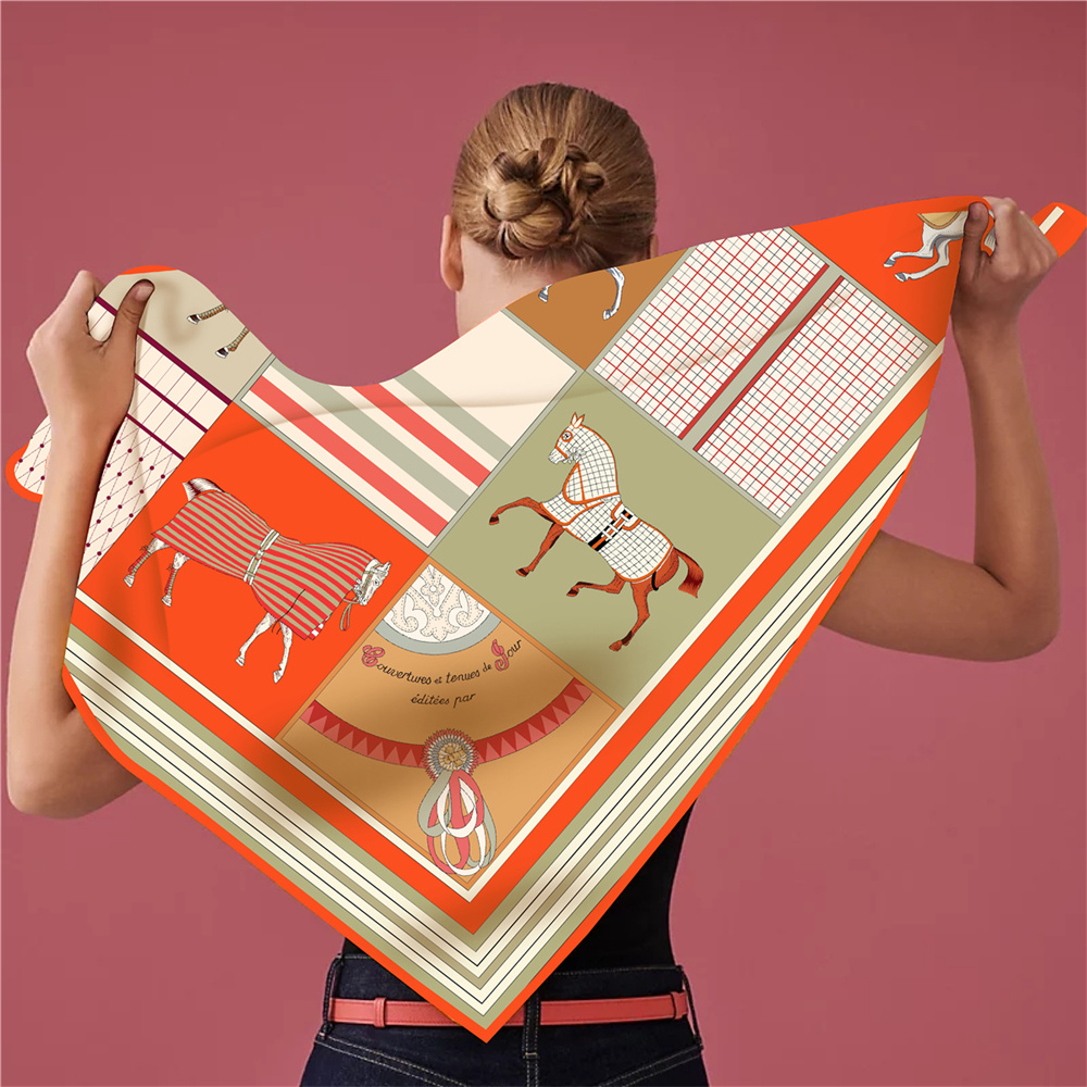 ผ้าพันคอผ้าไหมพิมพ์ลายแฟชั่นดี - Silk Scarf Square บทวิจารณ์และราคา